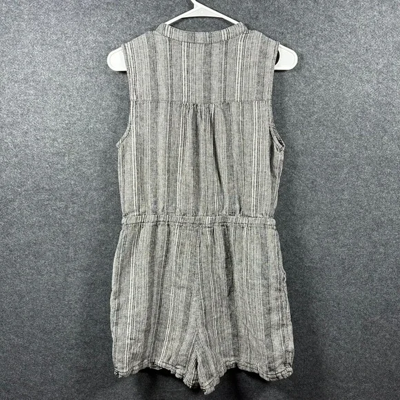 Kelly Renee Women's Striped Sleeveless Romper Drawstring Waist Pockets Casual - Picture 2 of 11